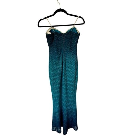 Beautiful Ombre Print Formal Prom Evening Gown  Mermaid Style Maxi Dress New - Picture 7 of 15